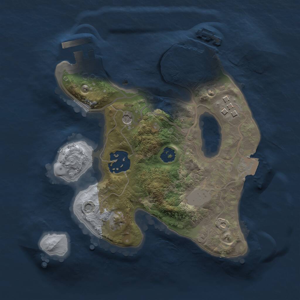 Rust Map: Procedural Map, Size: 2000, Seed: 669818239, 6 Monuments