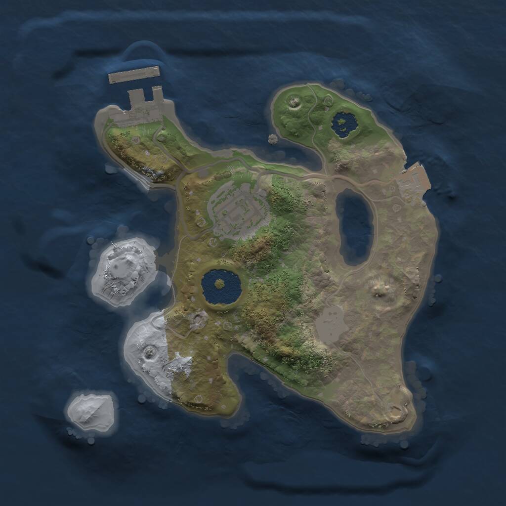 Rust Map: Procedural Map, Size: 2000, Seed: 669818239, 3 Monuments
