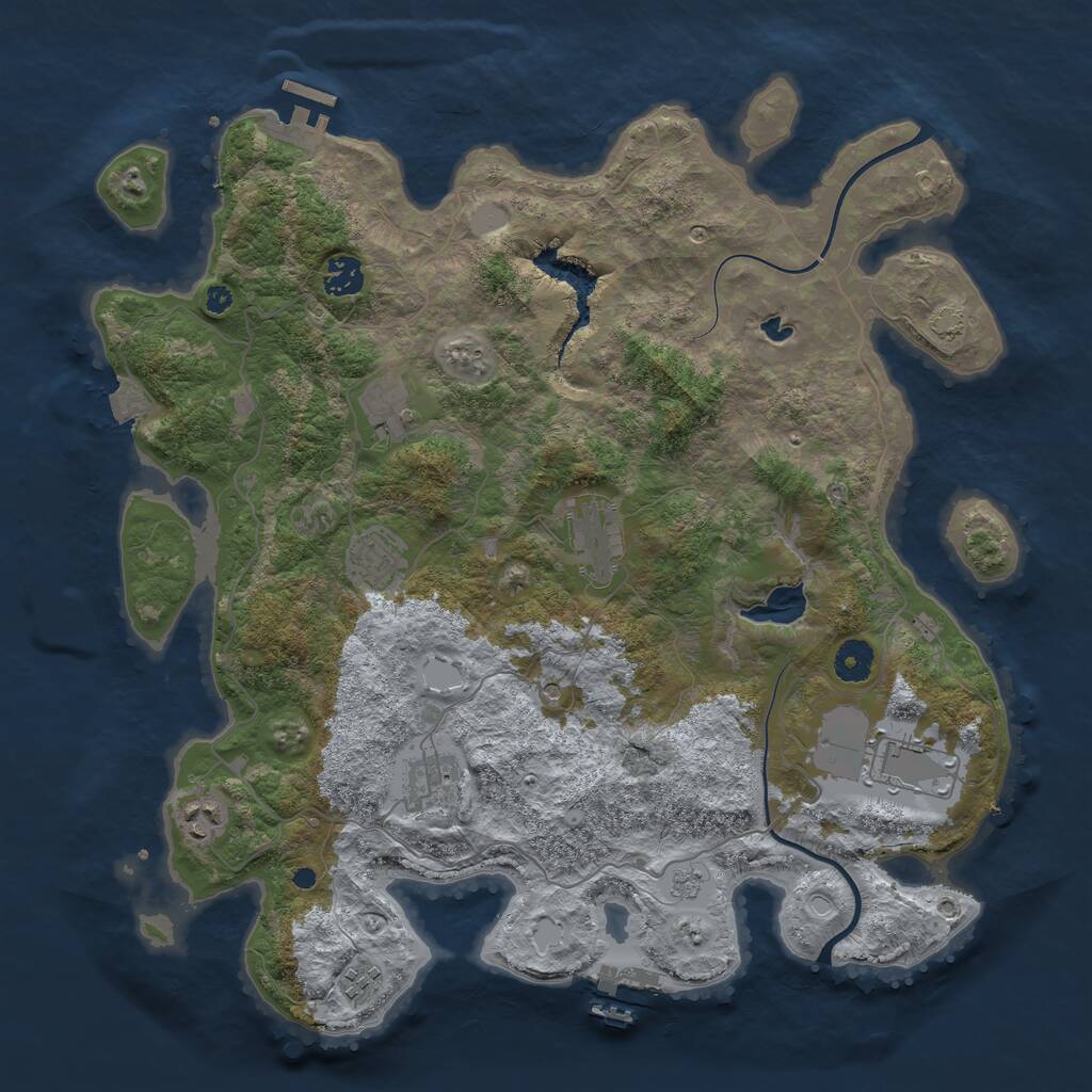Rust Map: Procedural Map, Size: 4000, Seed: 40006660, 14 Monuments