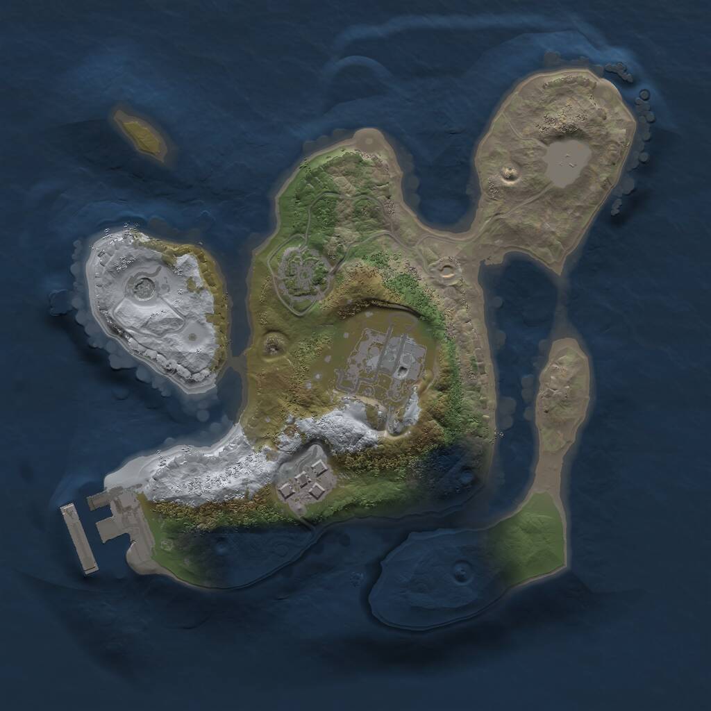 Rust Map: Procedural Map, Size: 2000, Seed: 324, 6 Monuments
