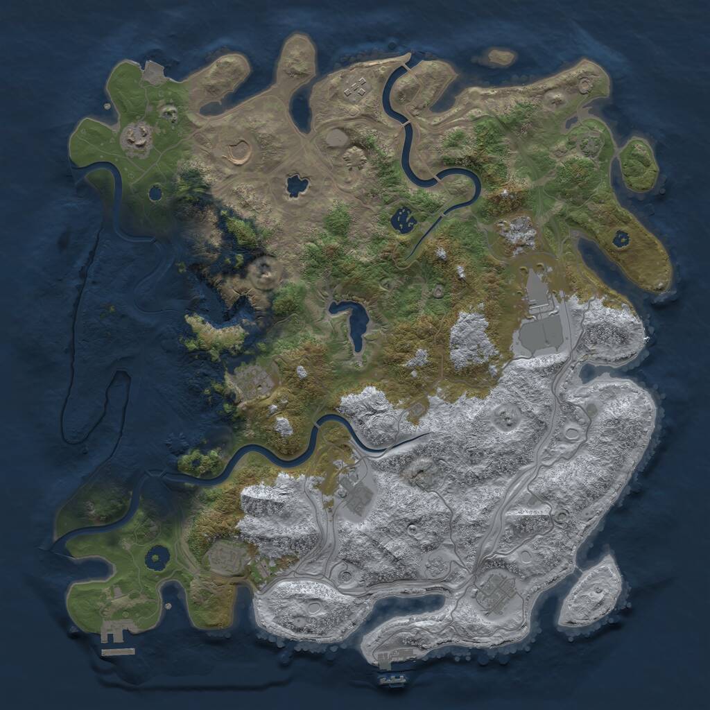 Rust Map: Procedural Map, Size: 4300, Seed: 314, 16 Monuments