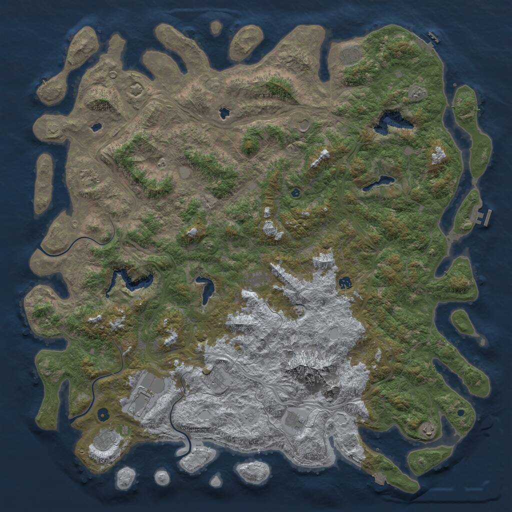 Rust Map: Procedural Map, Size: 6000, Seed: 1932214210, 17 Monuments
