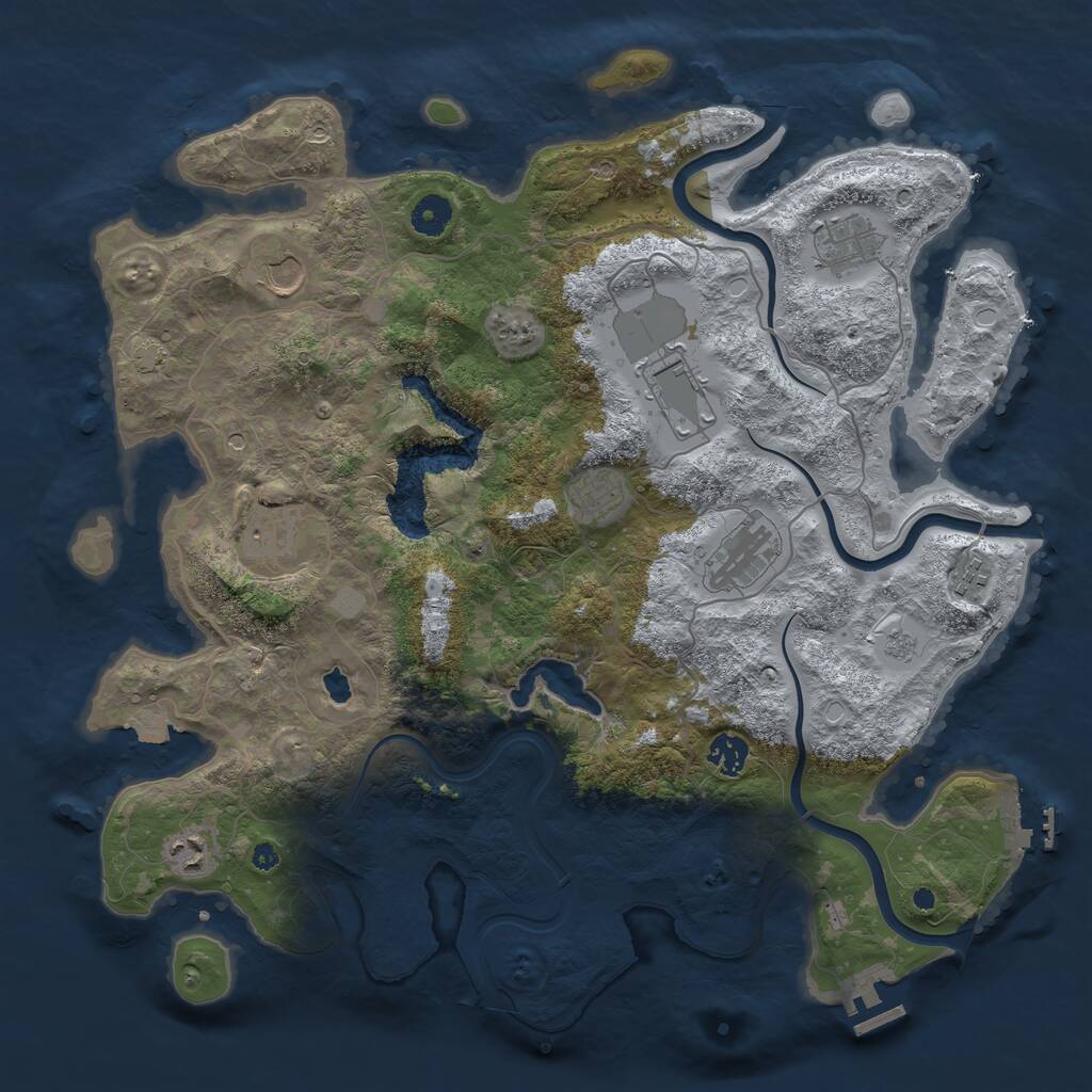 Rust Map: Procedural Map, Size: 4073, Seed: 3566136, 15 Monuments