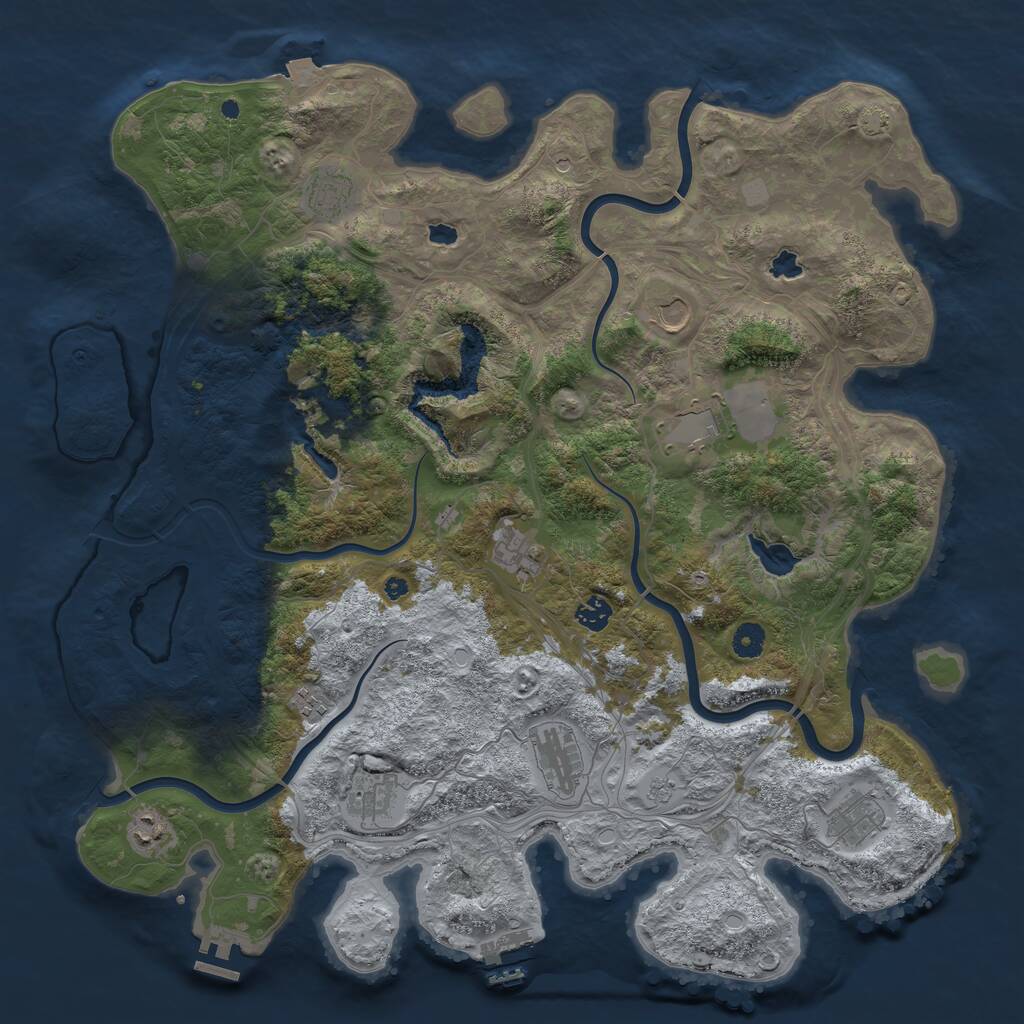 Rust Map: Procedural Map, Size: 4500, Seed: 173532413, 16 Monuments