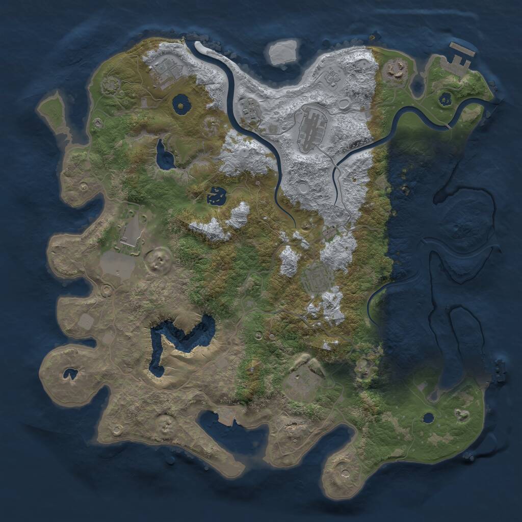 Rust Map: Procedural Map, Size: 4000, Seed: 95858730, 14 Monuments