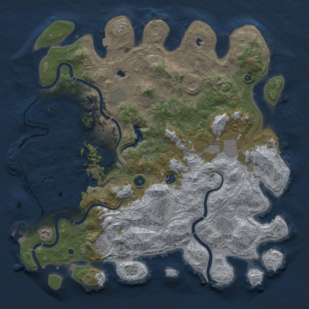 Rust Map: Procedural Map, Size: 4514, Seed: 481981, 17 Monuments