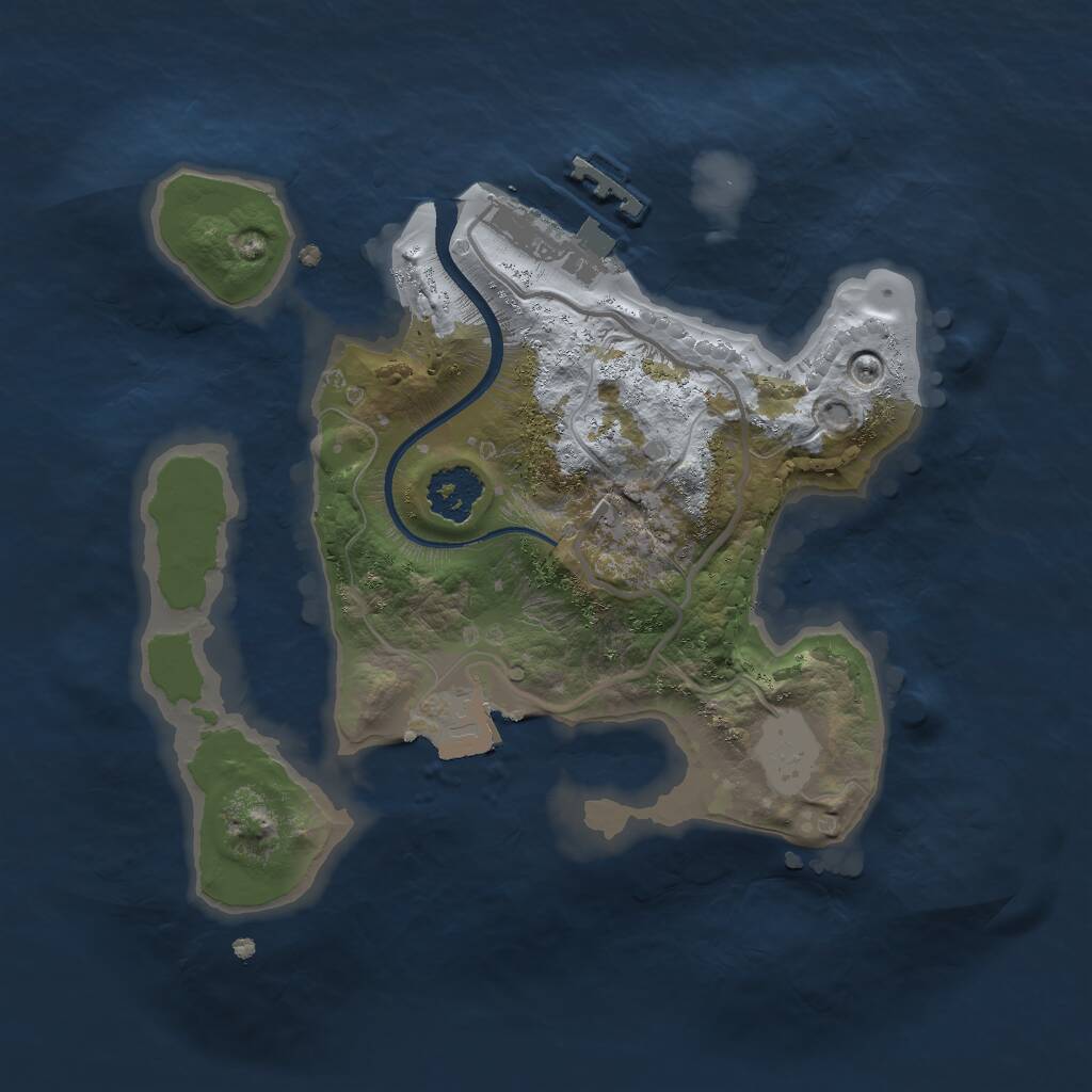 Rust Map: Procedural Map, Size: 2000, Seed: 3994544, 2 Monuments