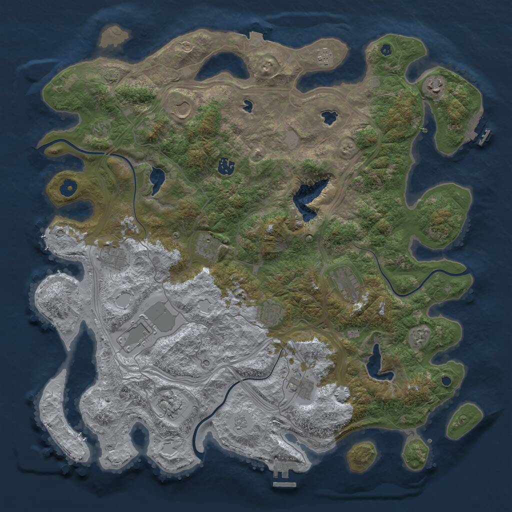 Rust Map: Procedural Map, Size: 4500, Seed: 502082479, 17 Monuments