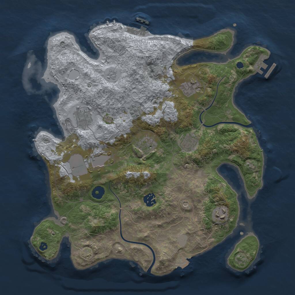 Rust Map: Procedural Map, Size: 3500, Seed: 1574681503, 14 Monuments