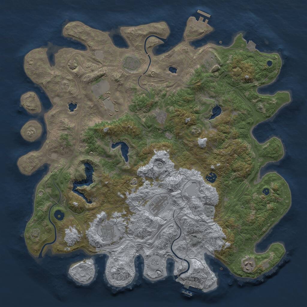 Rust Map: Procedural Map, Size: 4500, Seed: 1476094073, 15 Monuments