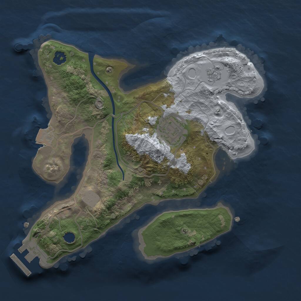 Rust Map: Procedural Map, Size: 2250, Seed: 158935142, 4 Monuments