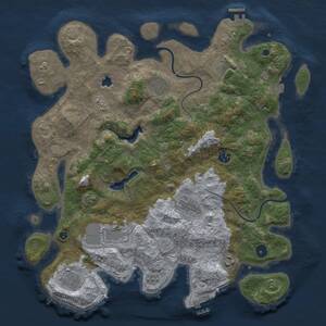 Thumbnail Rust Map: Procedural Map, Size: 4000, Seed: 77502387, 14 Monuments