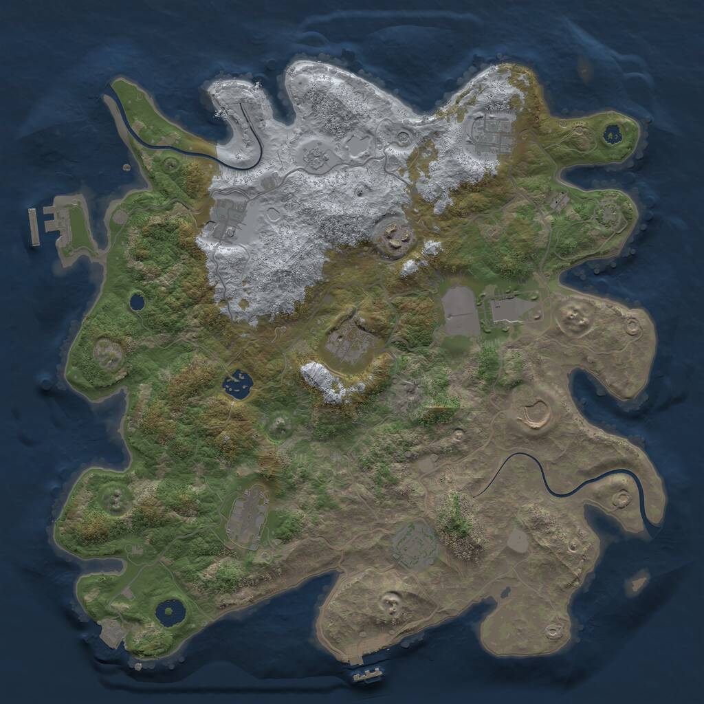Rust Map: Procedural Map, Size: 3750, Seed: 494218928, 15 Monuments