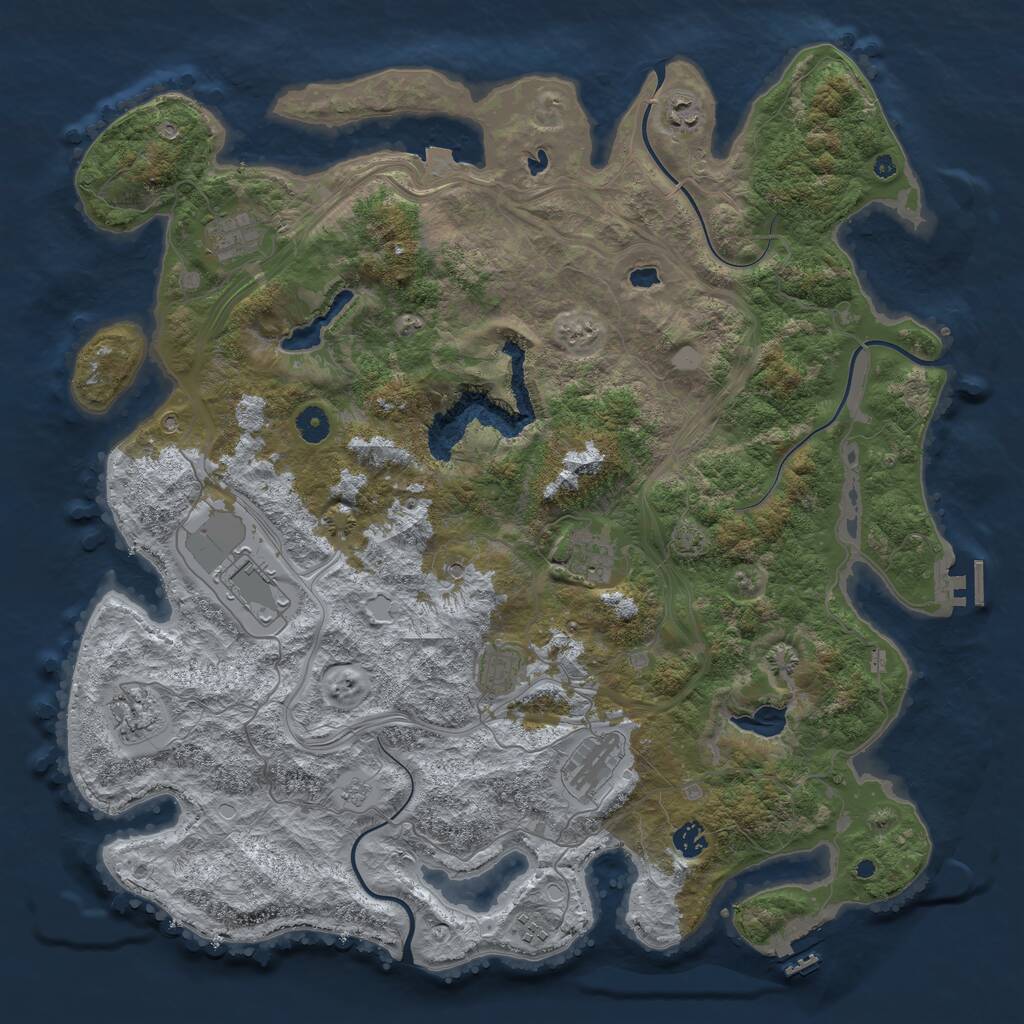 Rust Map: Procedural Map, Size: 4500, Seed: 651352565, 15 Monuments