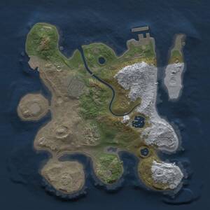 Thumbnail Rust Map: Procedural Map, Size: 2500, Seed: 1677589883, 6 Monuments