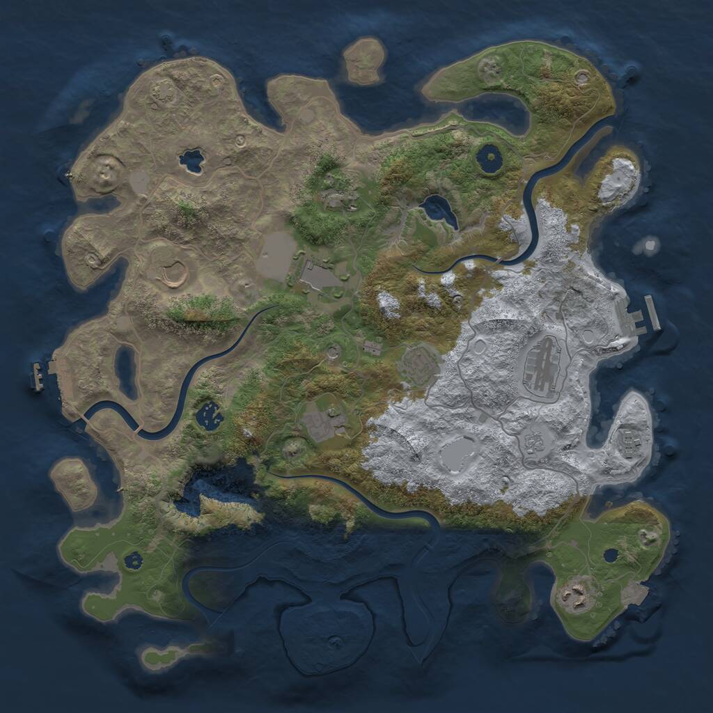 Rust Map: Procedural Map, Size: 4000, Seed: 638043809, 15 Monuments