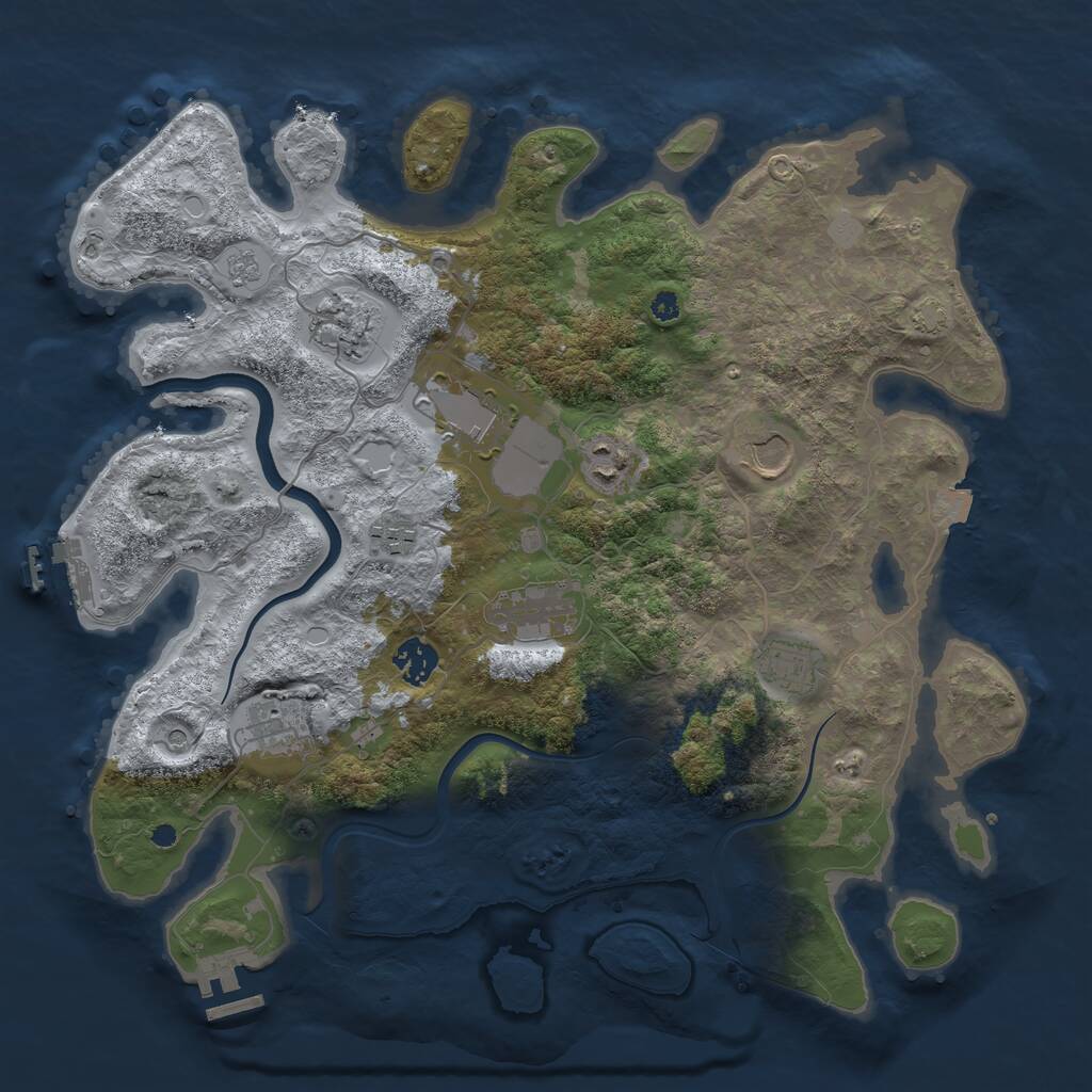 Rust Map: Procedural Map, Size: 3750, Seed: 298815600, 15 Monuments