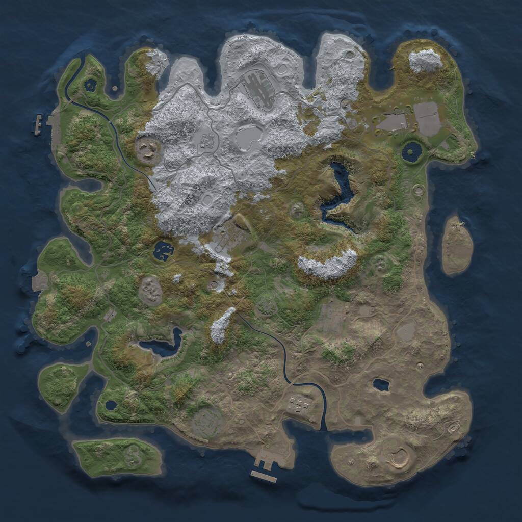 Rust Map: Procedural Map, Size: 4000, Seed: 1838695847, 15 Monuments