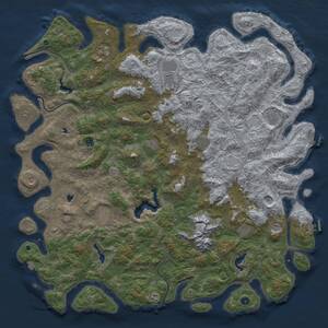 Thumbnail Rust Map: Procedural Map, Size: 6000, Seed: 188617, 17 Monuments