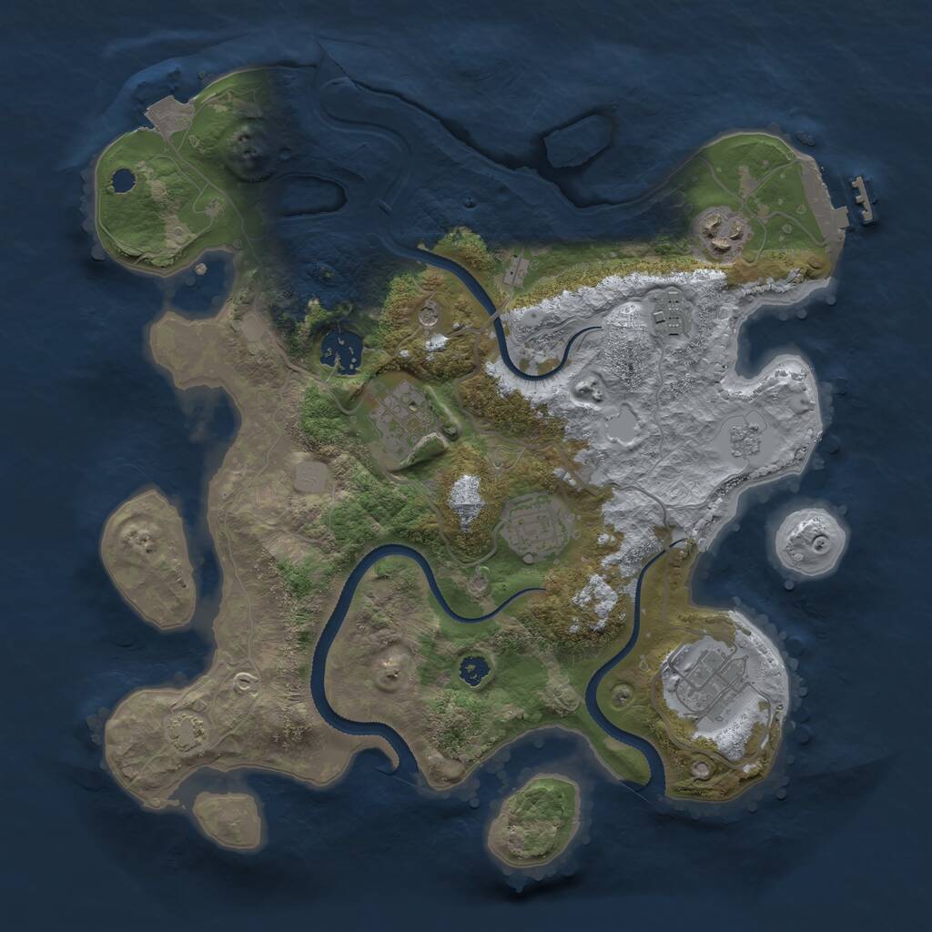 Rust Map: Procedural Map, Size: 3200, Seed: 69696969, 11 Monuments