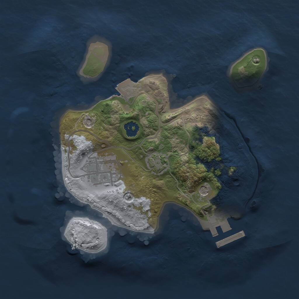 Rust Map: Procedural Map, Size: 2000, Seed: 433672353, 5 Monuments