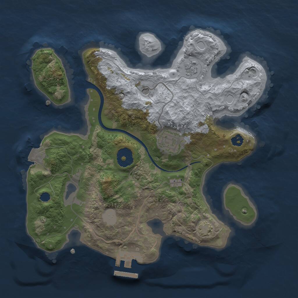 Rust Map: Procedural Map, Size: 2500, Seed: 708449130, 6 Monuments