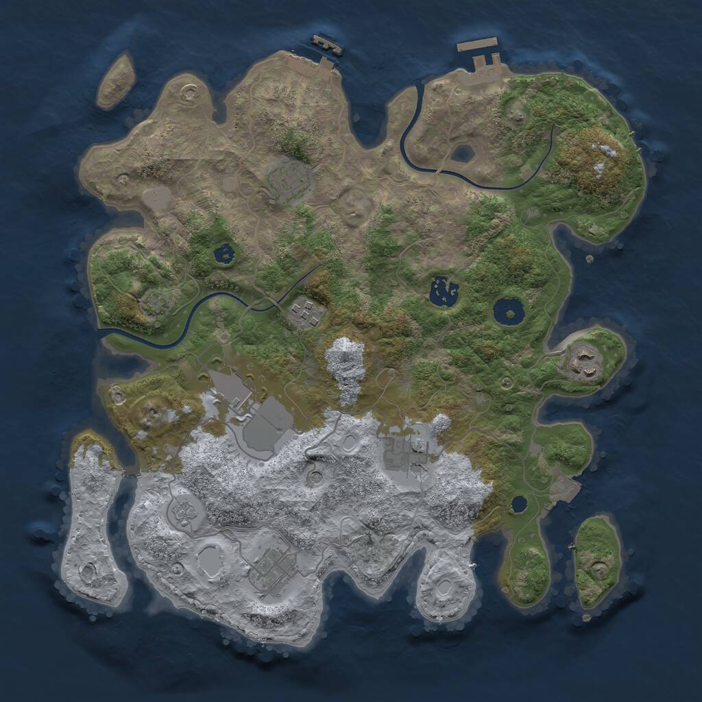 Rust Map: Procedural Map, Size: 3500, Seed: 23101948, 13 Monuments