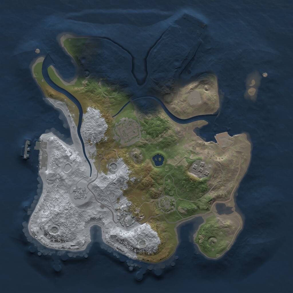 Rust Map: Procedural Map, Size: 2500, Seed: 848462369, 9 Monuments