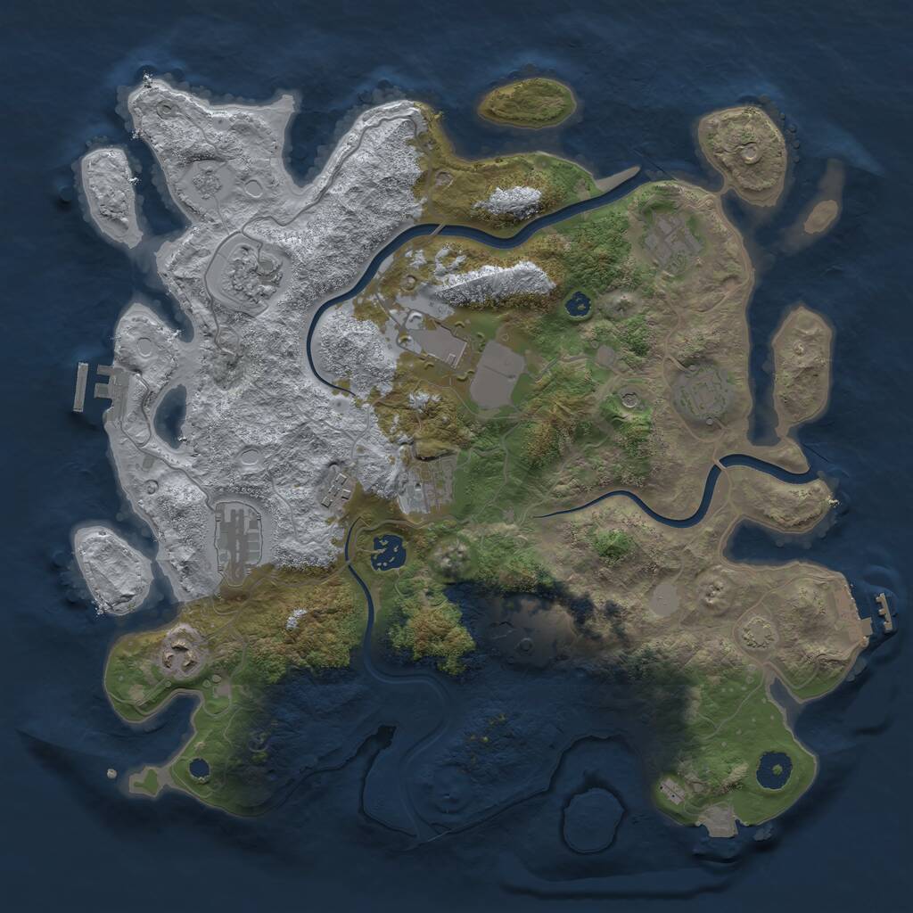 Rust Map: Procedural Map, Size: 3750, Seed: 177270528, 16 Monuments