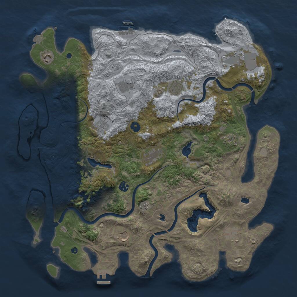 Rust Map: Procedural Map, Size: 4500, Seed: 437200309, 17 Monuments