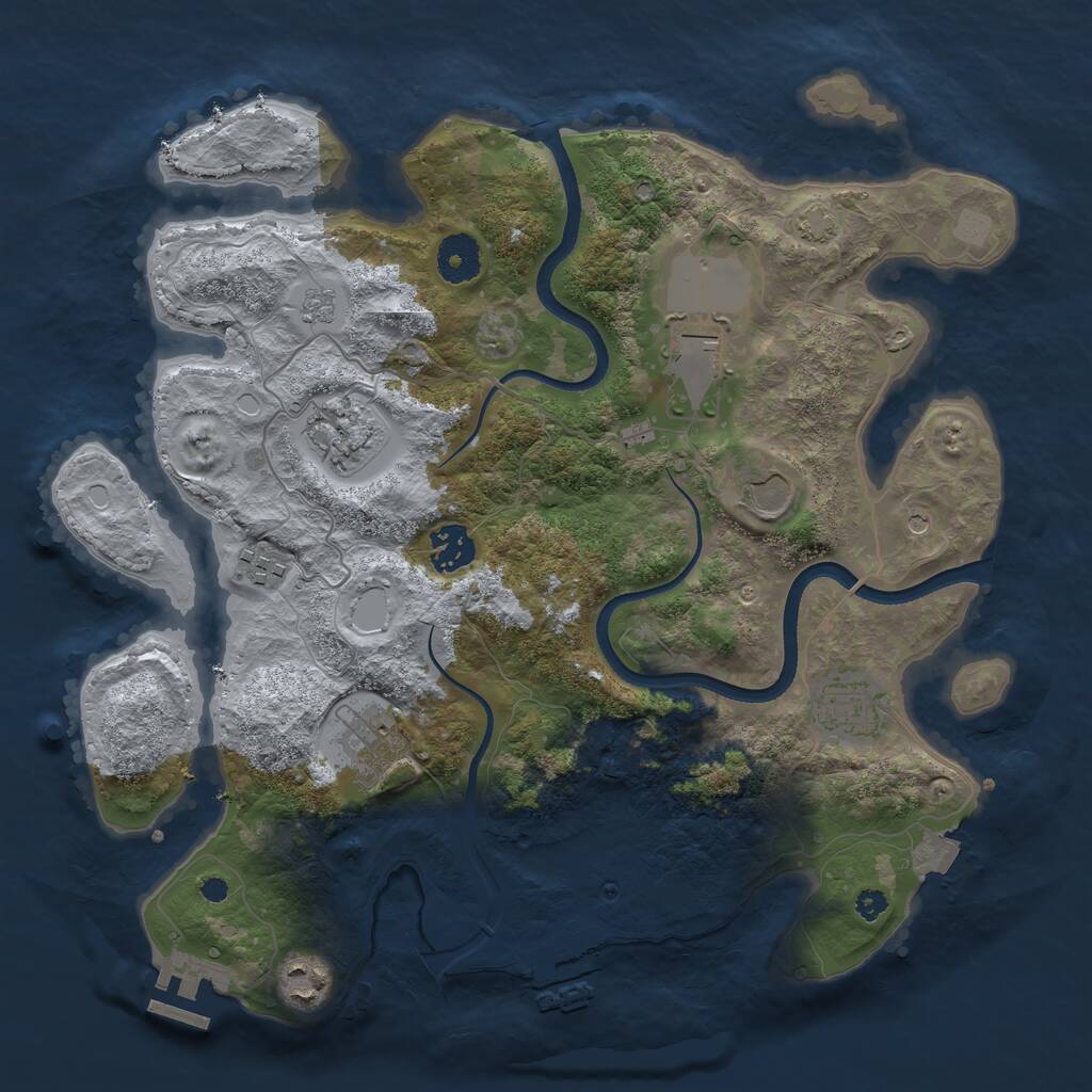 Rust Map: Procedural Map, Size: 3500, Seed: 690111809, 14 Monuments