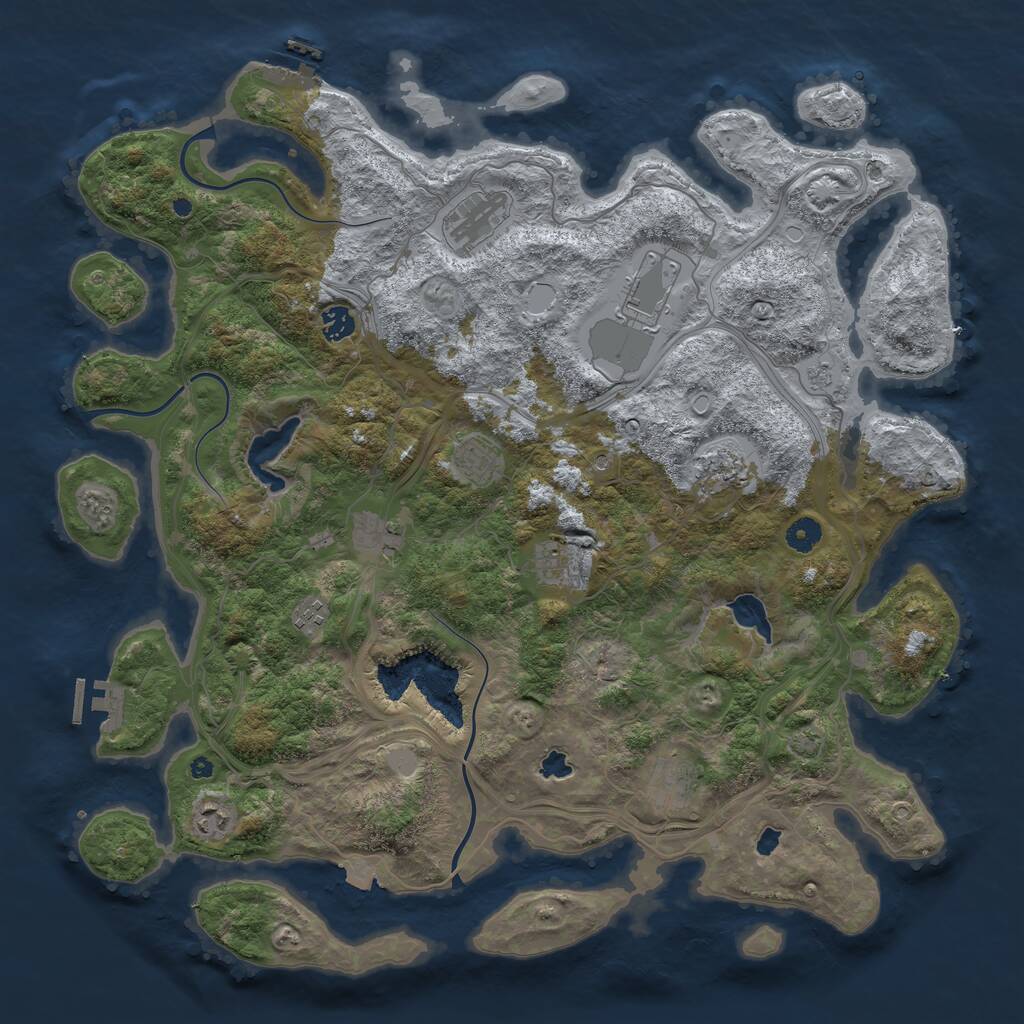 Rust Map: Procedural Map, Size: 4500, Seed: 9995638, 16 Monuments