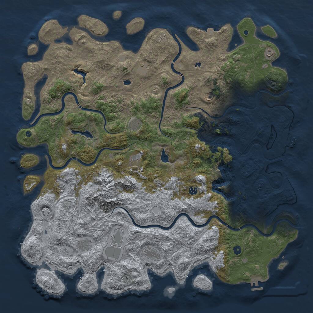 Rust Map: Procedural Map, Size: 5500, Seed: 1272, 17 Monuments