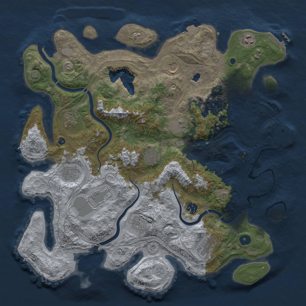 Rust Map: Procedural Map, Size: 4250, Seed: 14032025, 17 Monuments