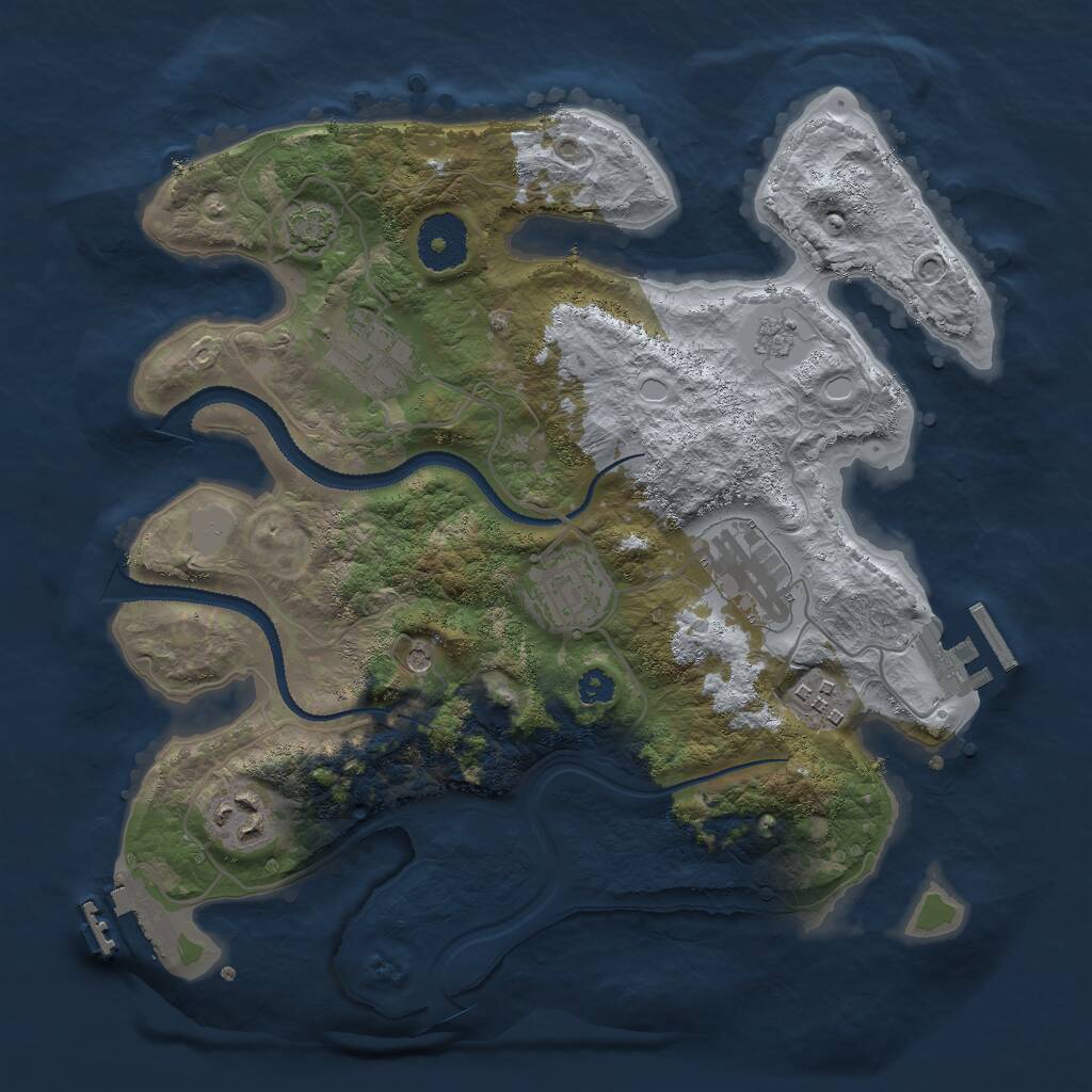 Rust Map: Procedural Map, Size: 3000, Seed: 16345, 11 Monuments