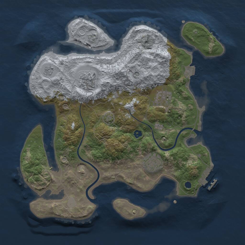 Rust Map: Procedural Map, Size: 3000, Seed: 1765581765, 8 Monuments