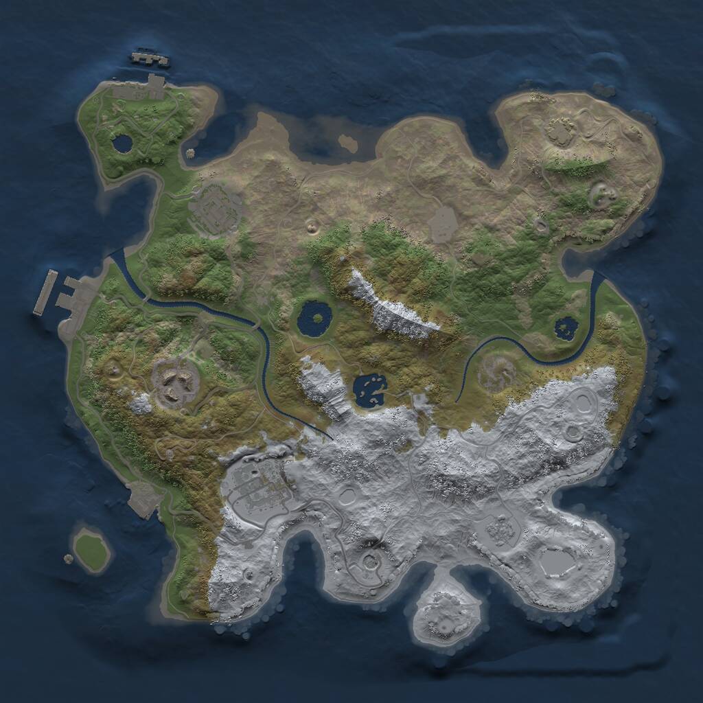 Rust Map: Procedural Map, Size: 2996, Seed: 50000, 10 Monuments