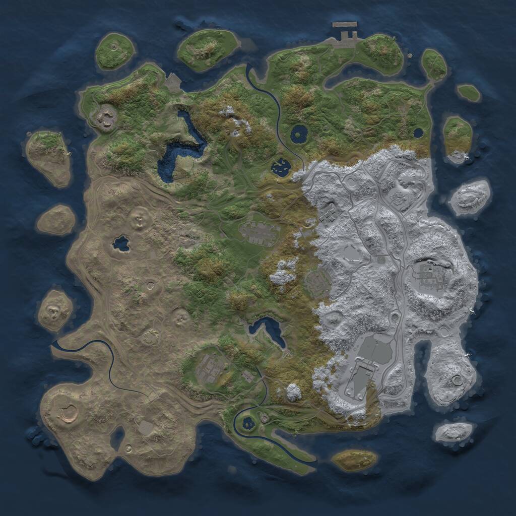 Rust Map: Procedural Map, Size: 4250, Seed: 320451931, 14 Monuments