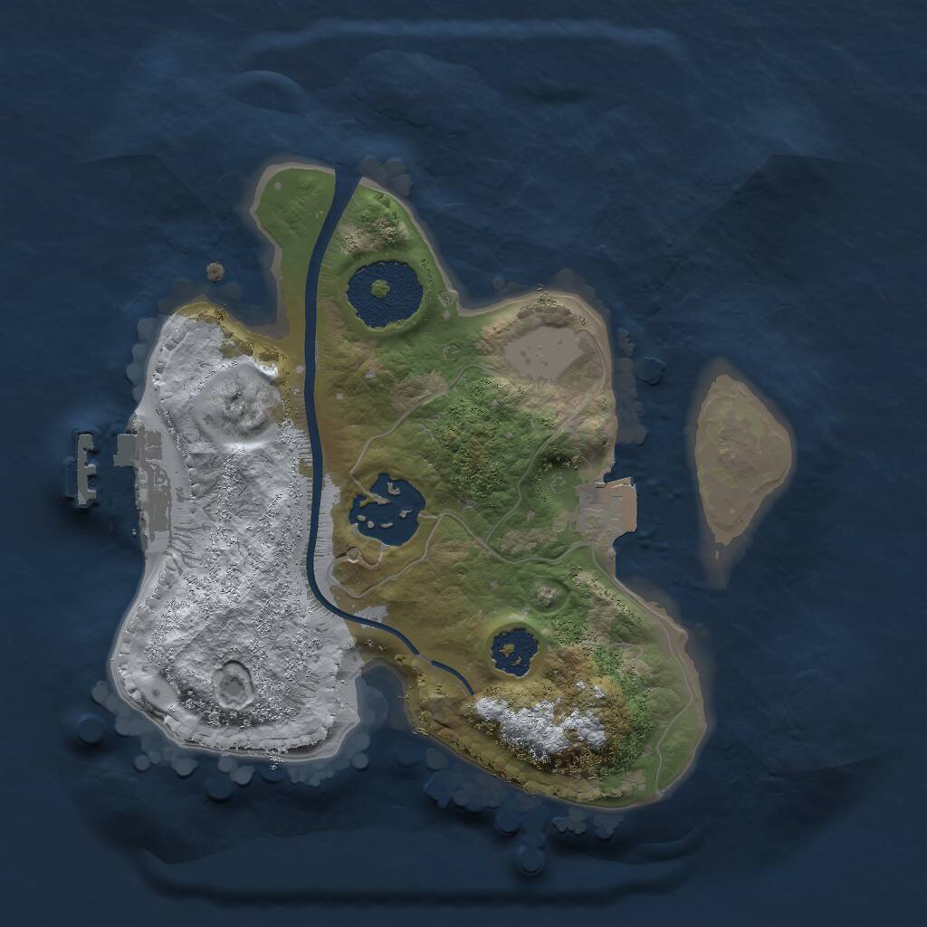 Rust Map: Procedural Map, Size: 2000, Seed: 848462369, 3 Monuments