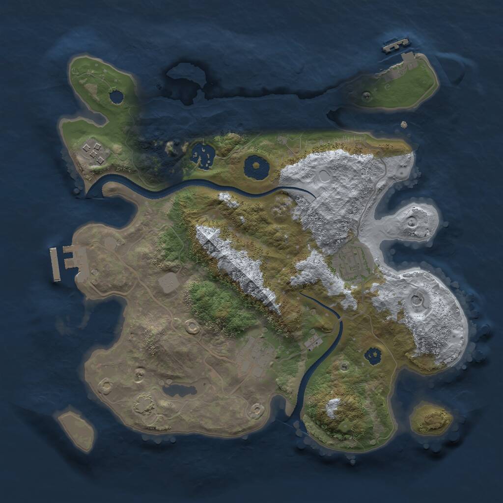 Rust Map: Procedural Map, Size: 3000, Seed: 367238170, 9 Monuments