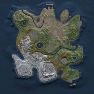 Thumbnail Rust Map: Procedural Map, Size: 2500, Seed: 86987, 10 Monuments