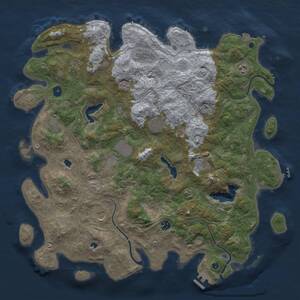 Thumbnail Rust Map: Procedural Map, Size: 4600, Seed: 1573125220, 16 Monuments