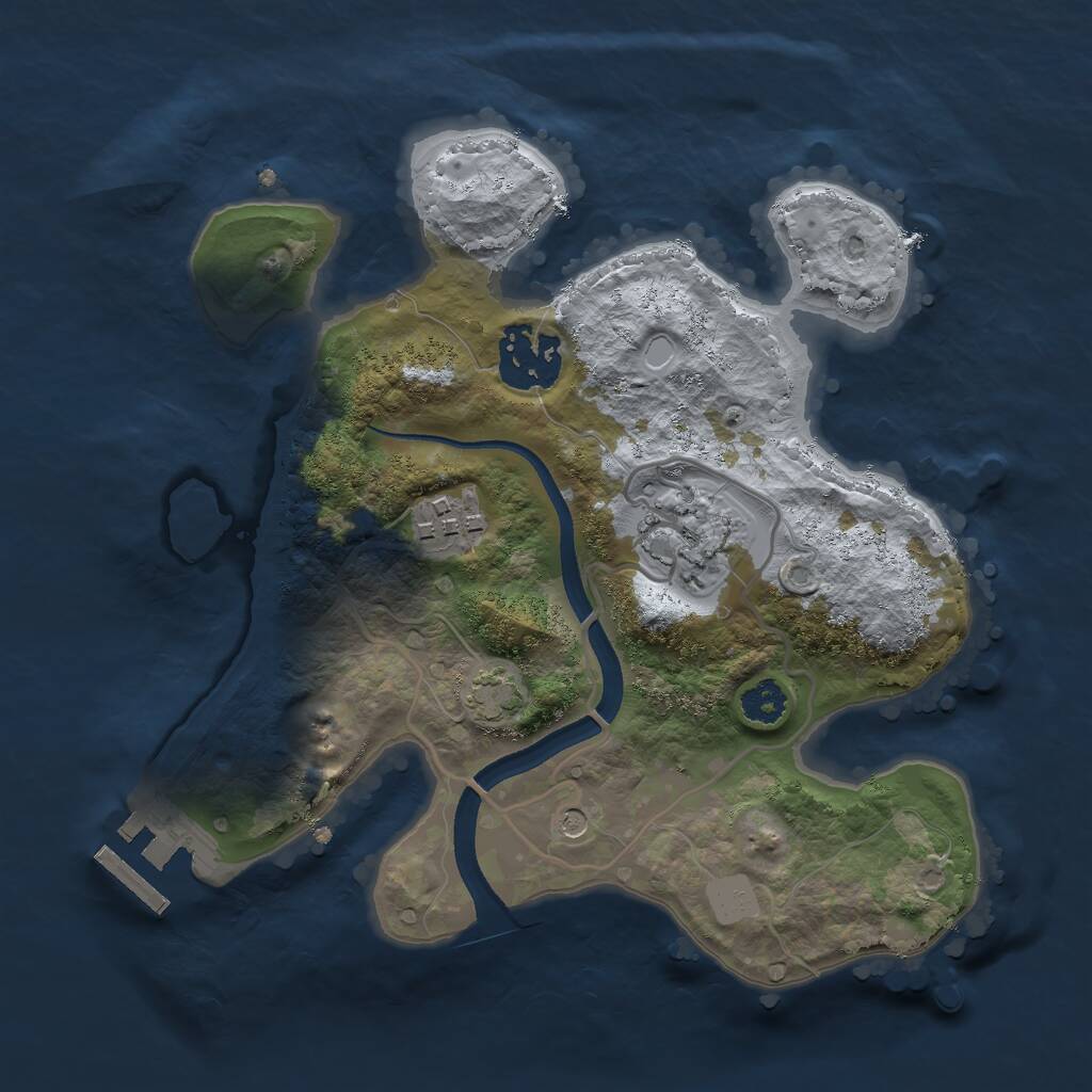 Rust Map: Procedural Map, Size: 2500, Seed: 1501974508, 7 Monuments