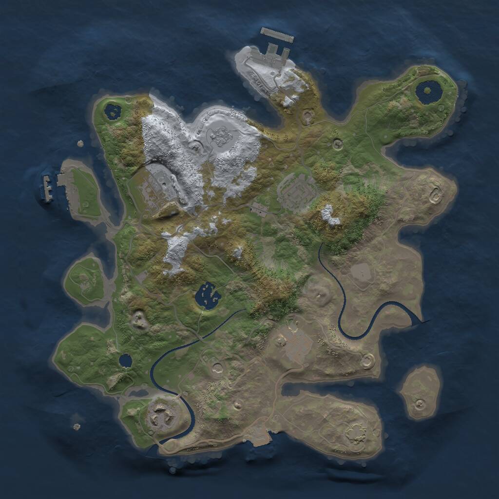 Rust Map: Procedural Map, Size: 3000, Seed: 553284177, 11 Monuments