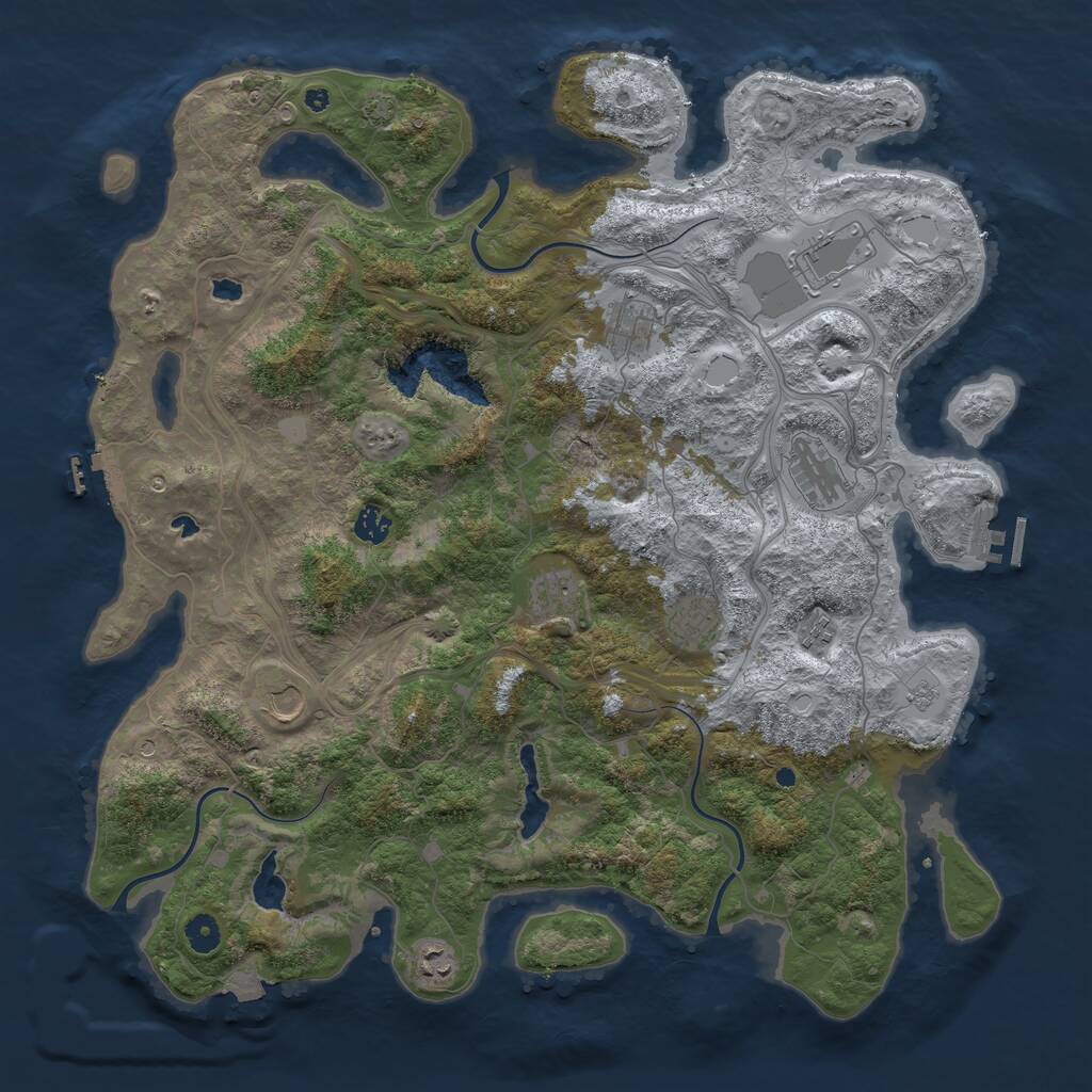 Rust Map: Procedural Map, Size: 4500, Seed: 1212694395, 15 Monuments