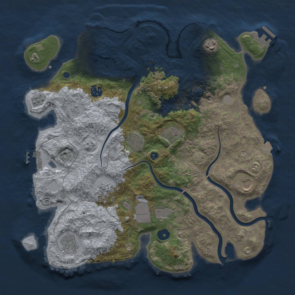 Rust Map: Procedural Map, Size: 3750, Seed: 2003, 15 Monuments