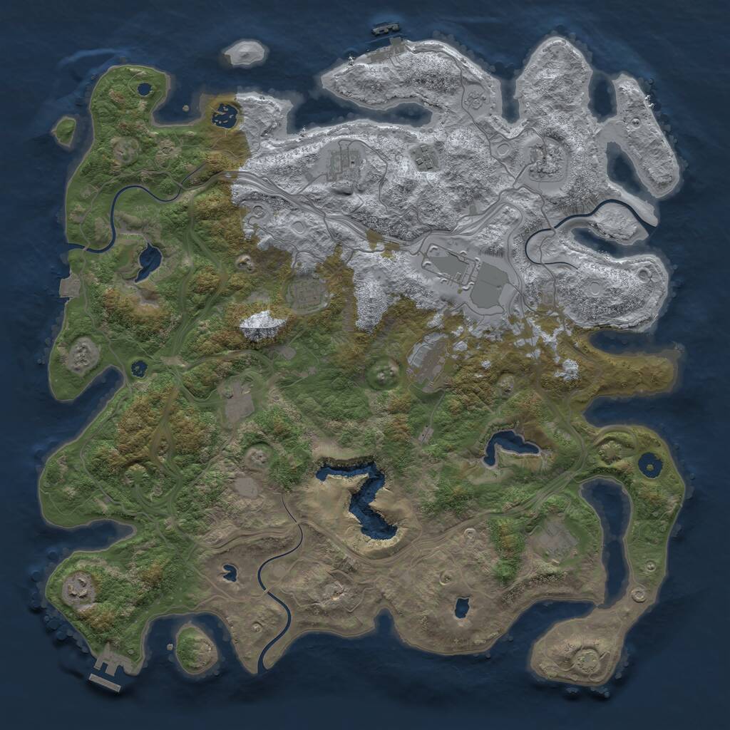 Rust Map: Procedural Map, Size: 4500, Seed: 938830983, 16 Monuments