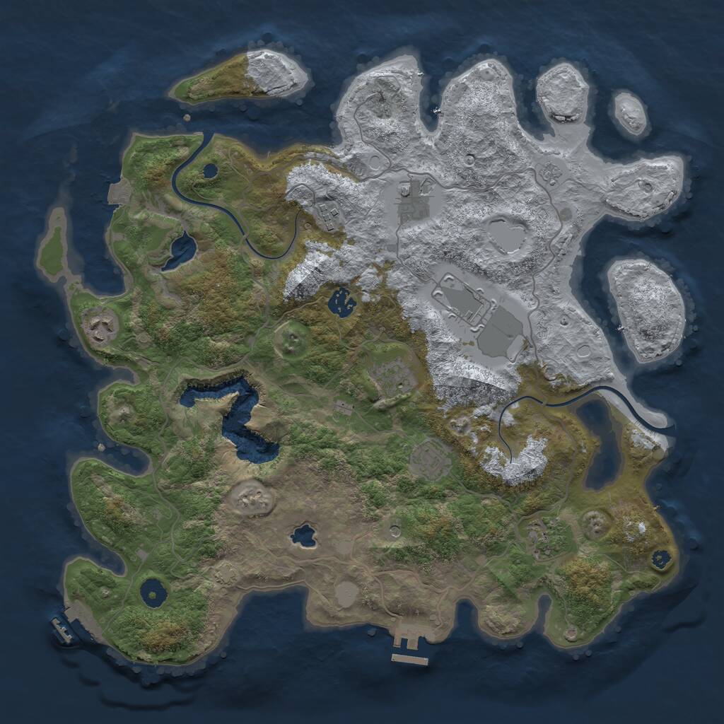Rust Map: Procedural Map, Size: 4000, Seed: 79000, 14 Monuments