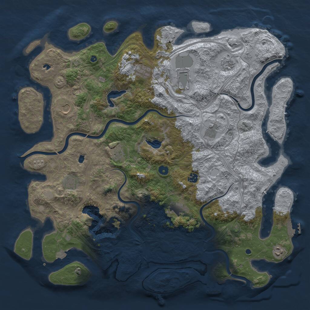 Rust Map: Procedural Map, Size: 4750, Seed: 664358331, 17 Monuments