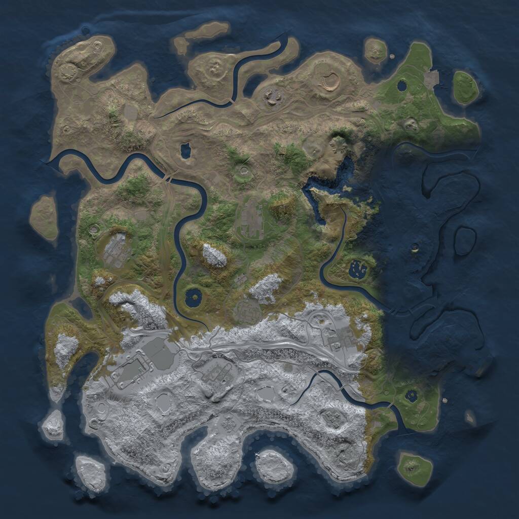 Rust Map: Procedural Map, Size: 4250, Seed: 308170436, 15 Monuments